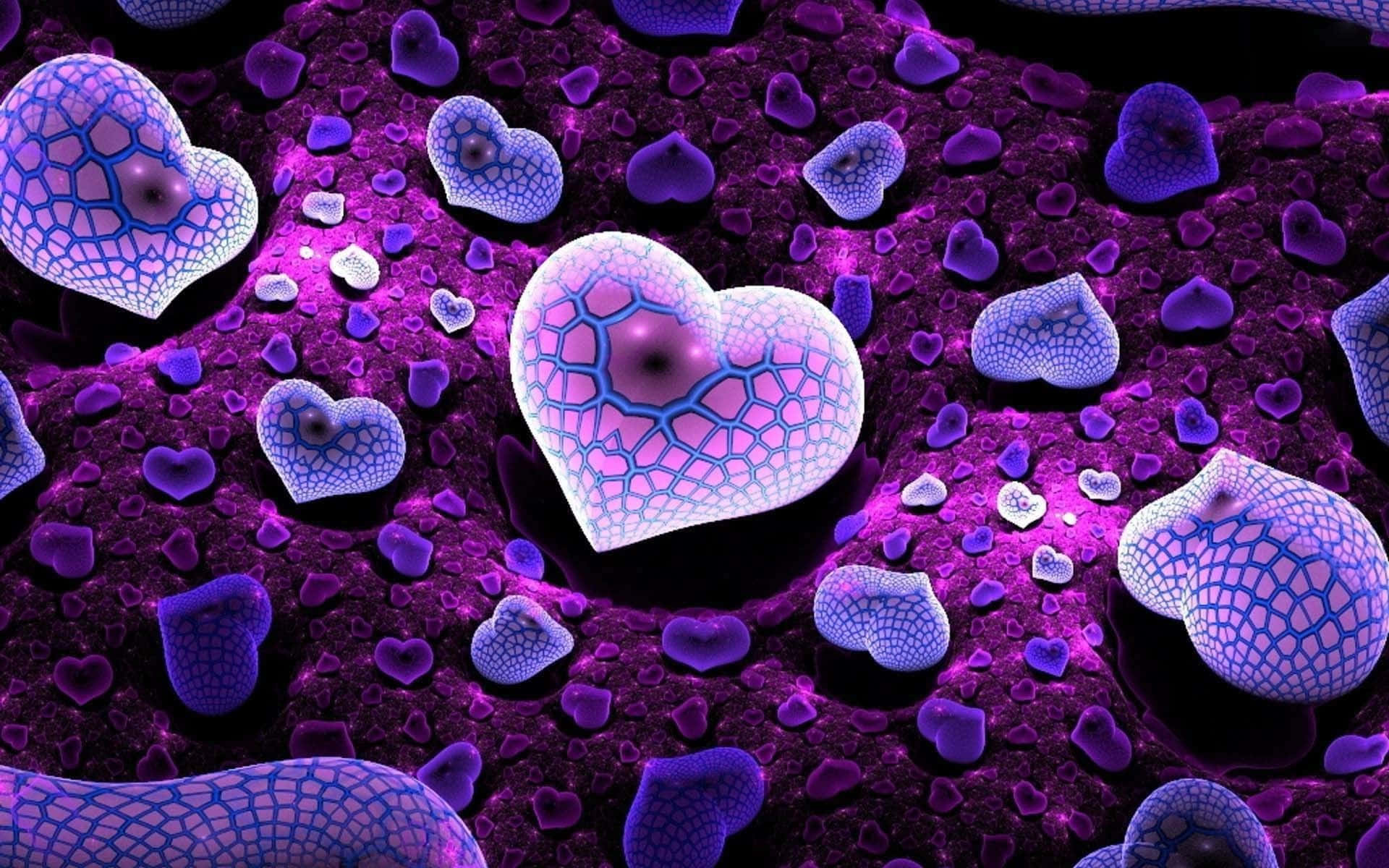 cute purple heart background 0085