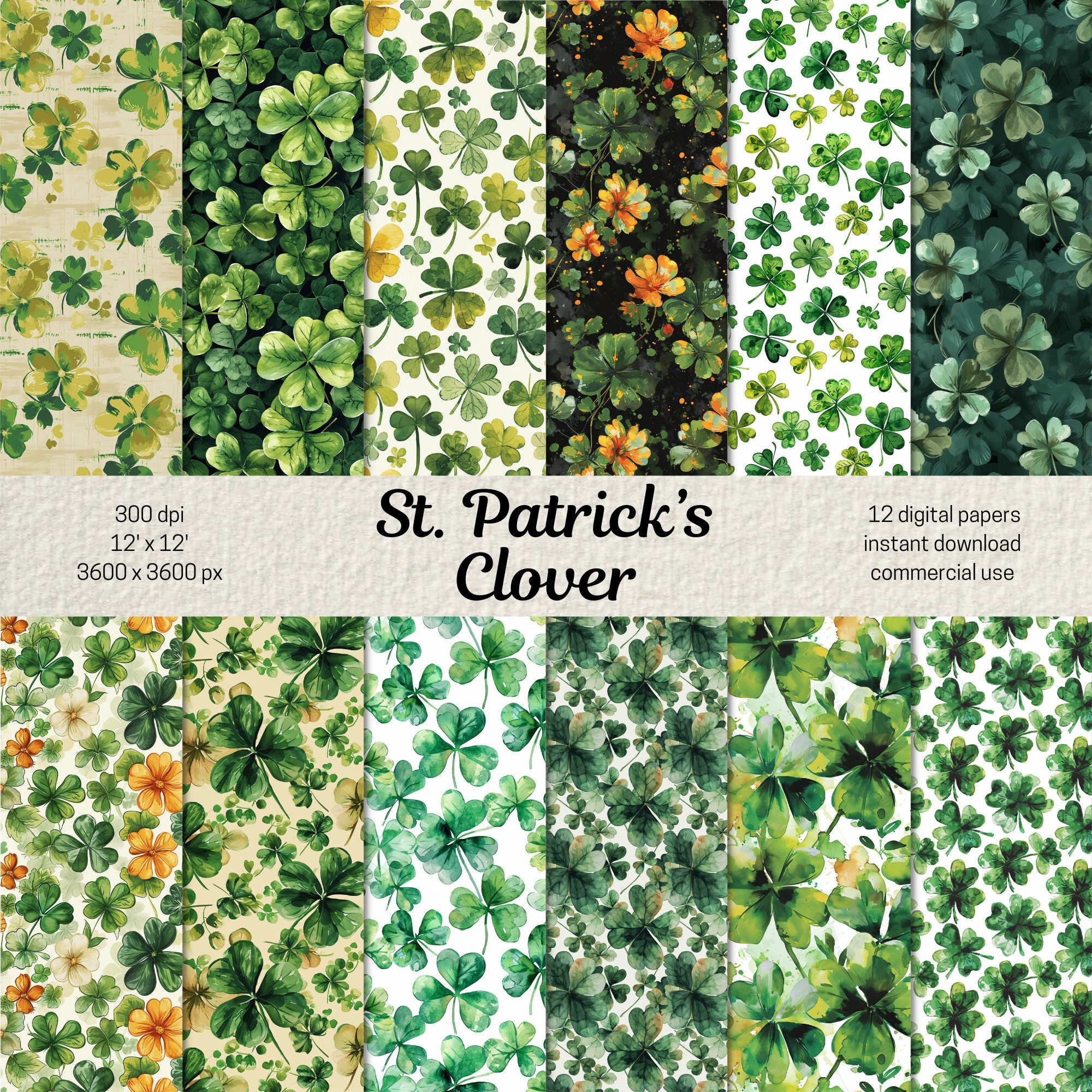 cute shamrock background 0016