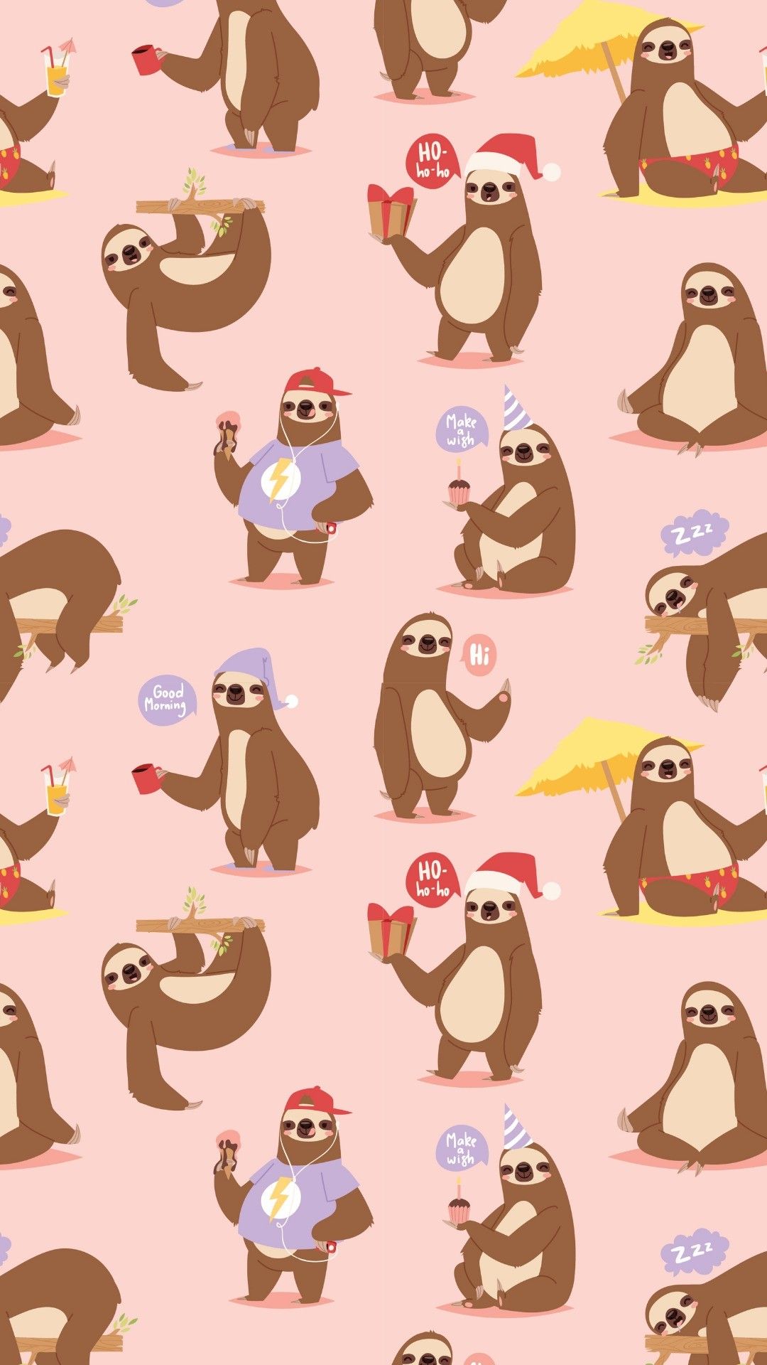 cute sloth backgrounds 0044