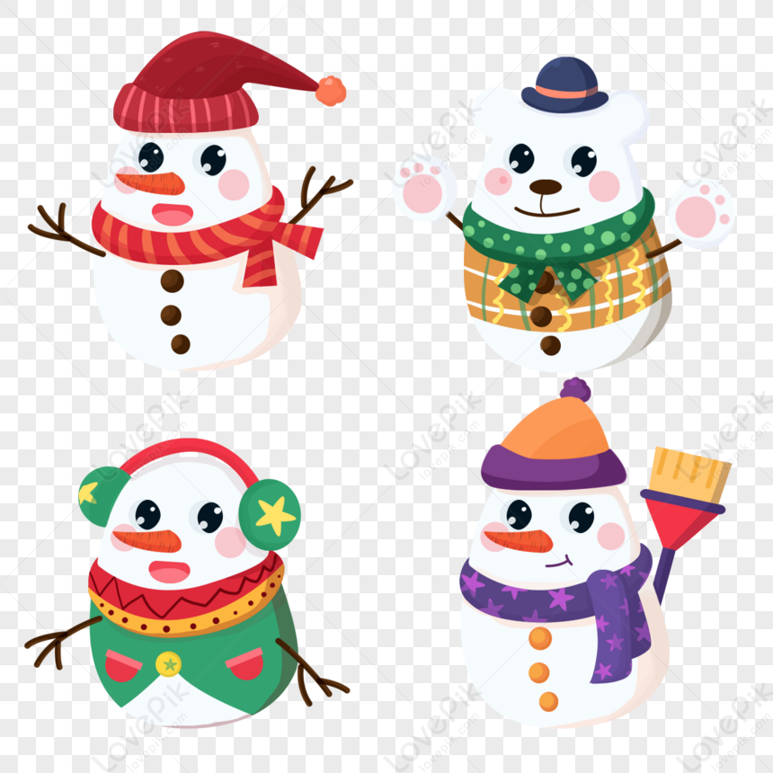 cute snowman transparent background 0013