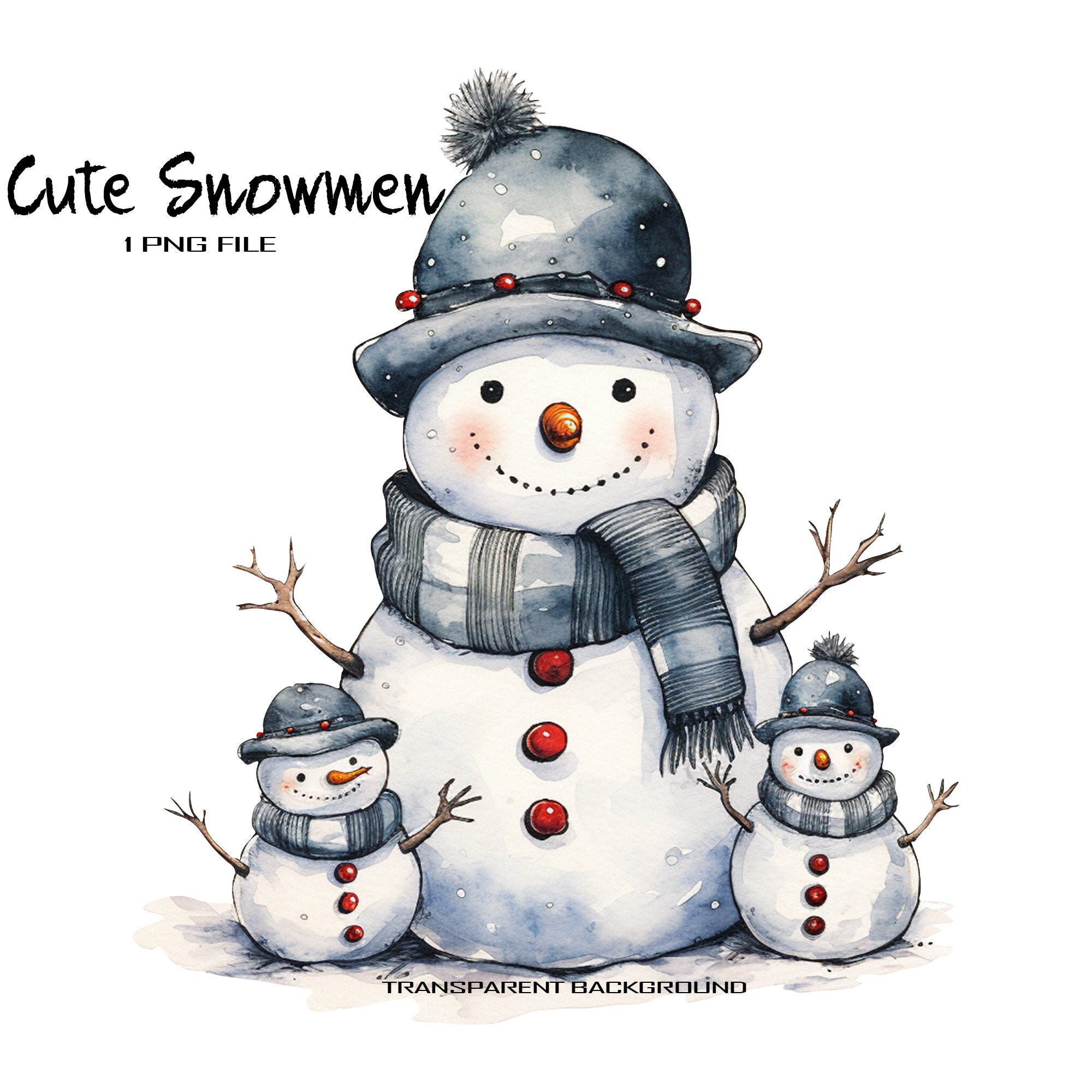 cute snowman transparent background 0015