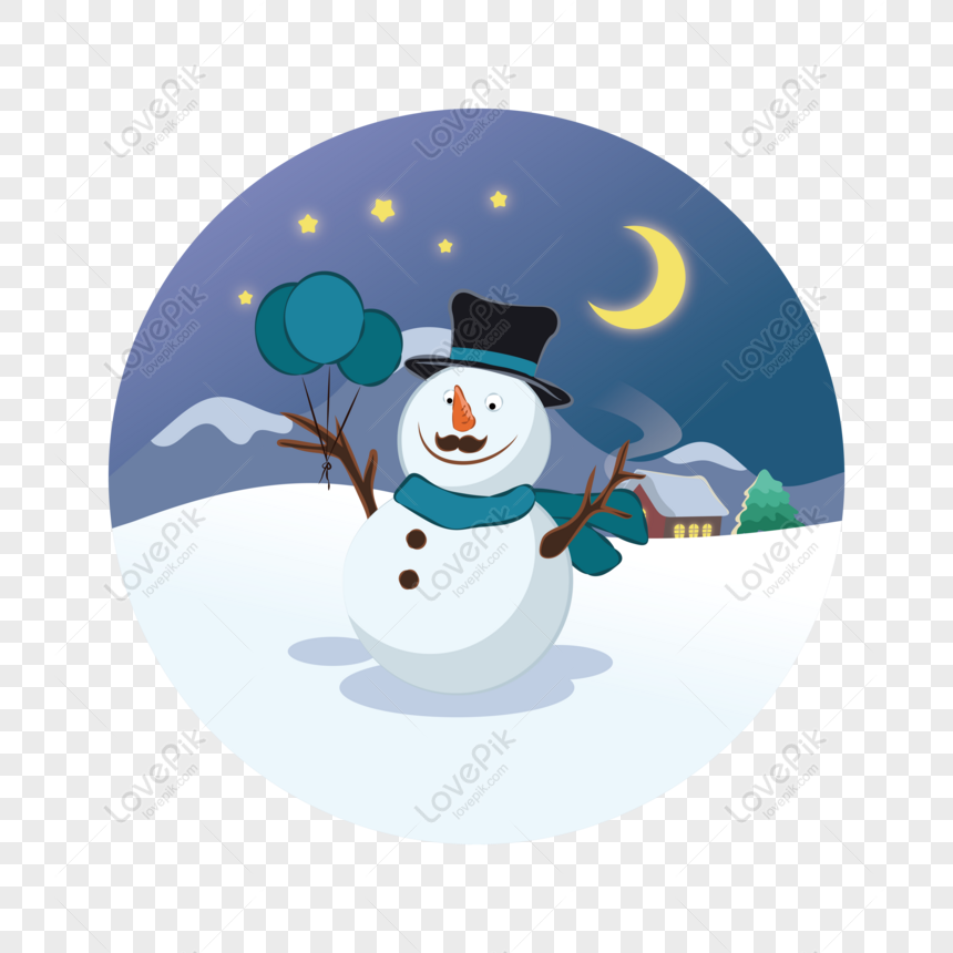 cute snowman transparent background 0043