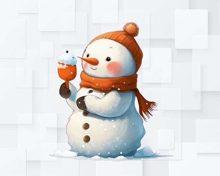 cute snowman transparent background 0046