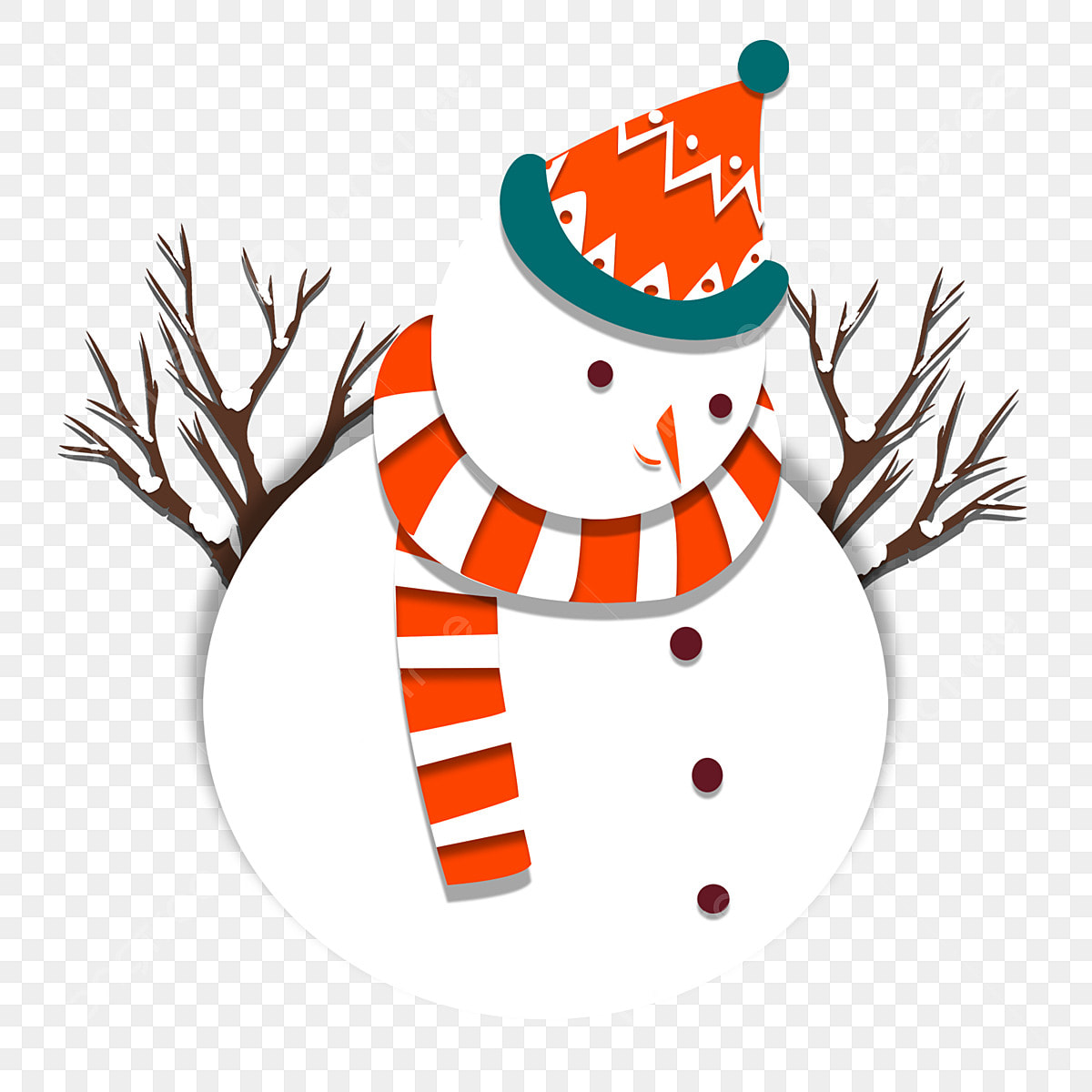 cute snowman transparent background 0092