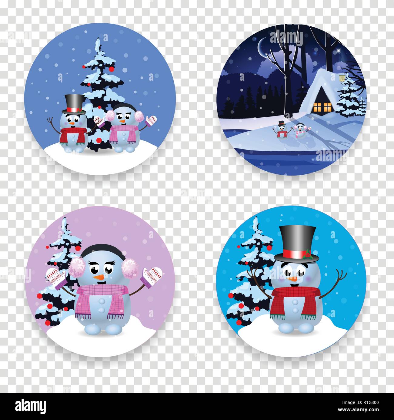 cute snowman transparent background 0095