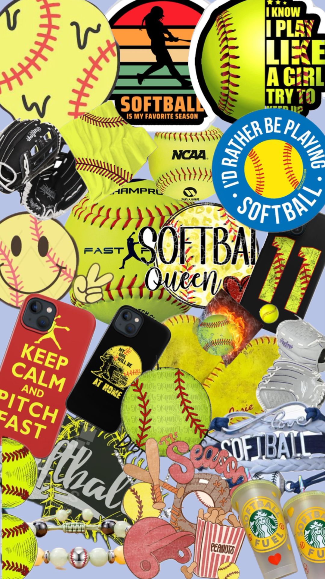 cute softball backgrounds 0014