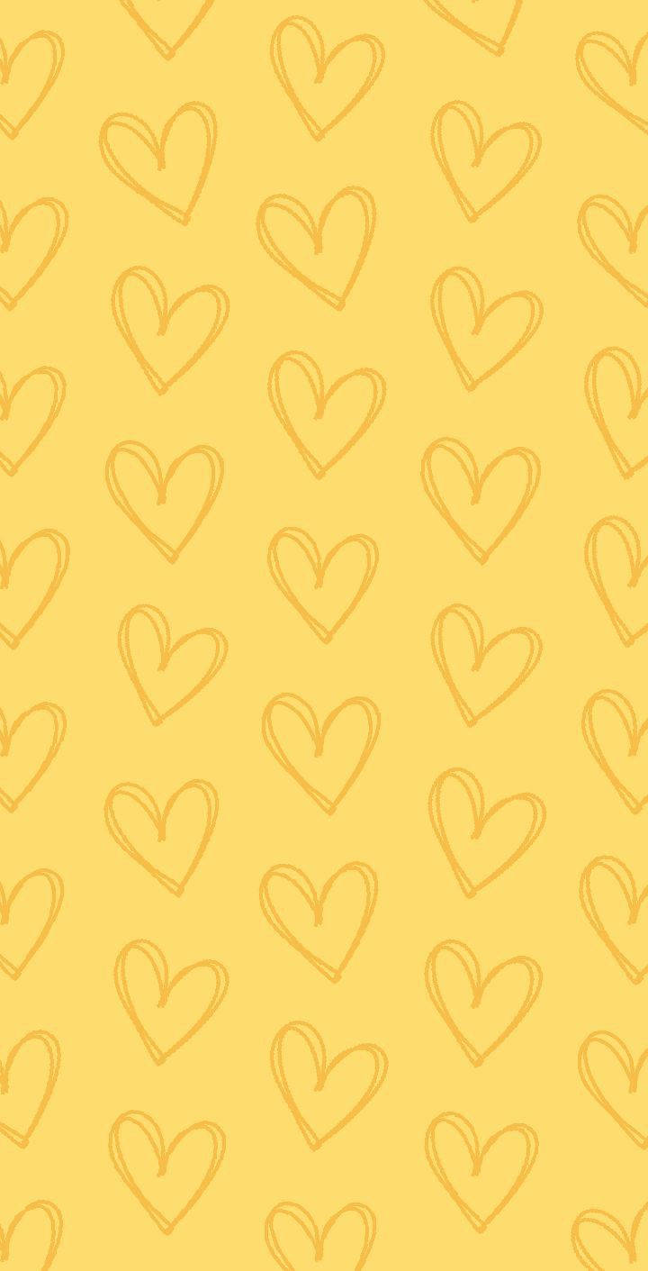 cute yellow heart background 0011