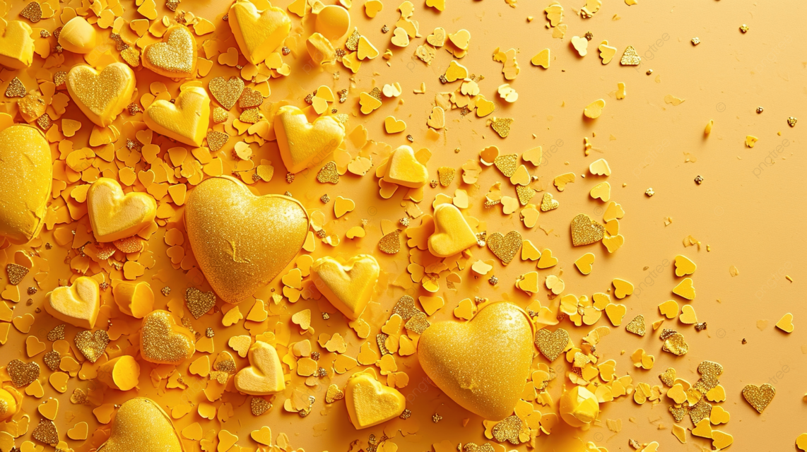 cute yellow heart background 0012