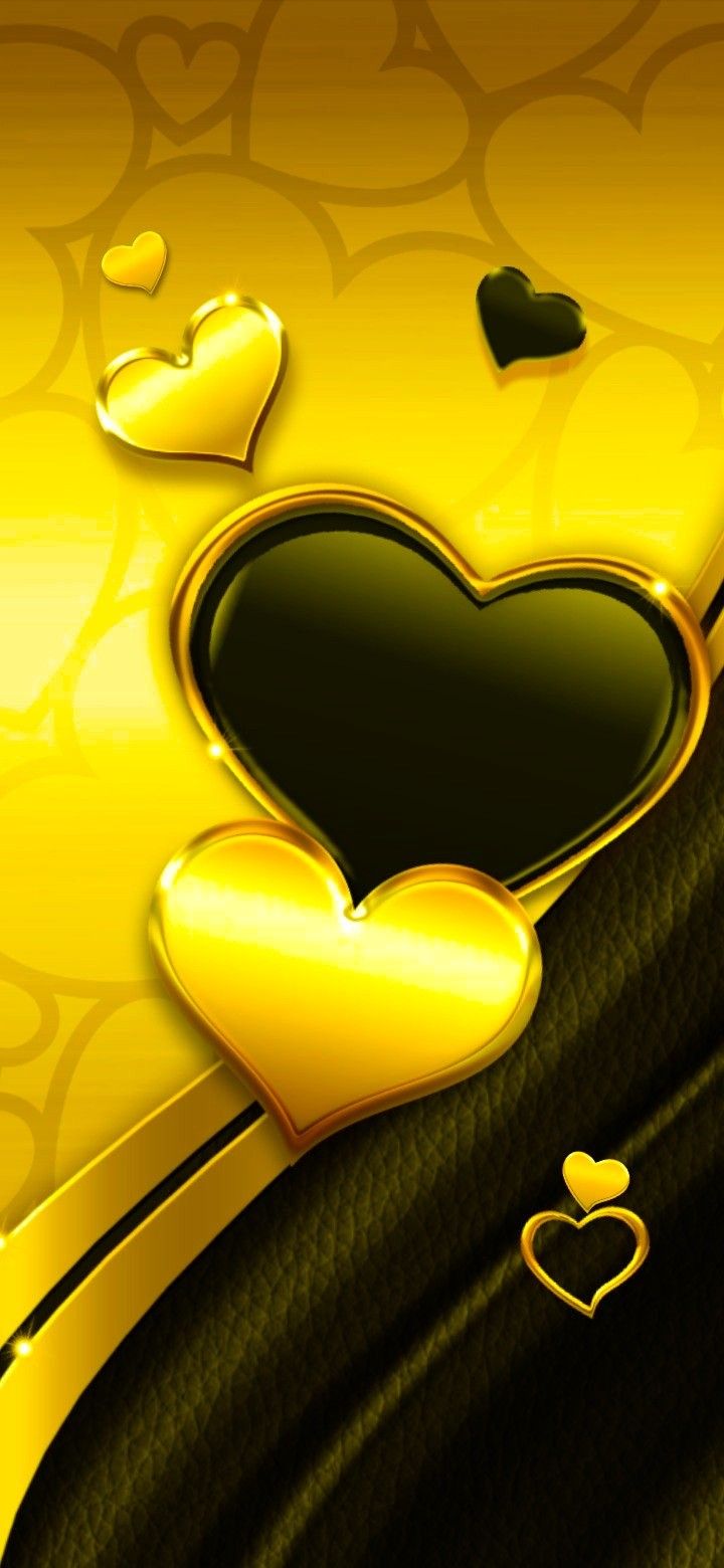 cute yellow heart background 0025