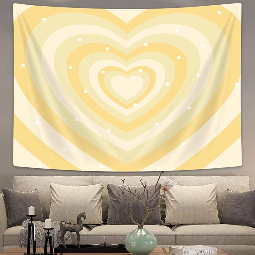 cute yellow heart background 0083