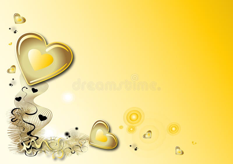 cute yellow heart background 0098