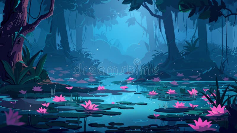 delightful 3D cute swamp backgrounds for kids