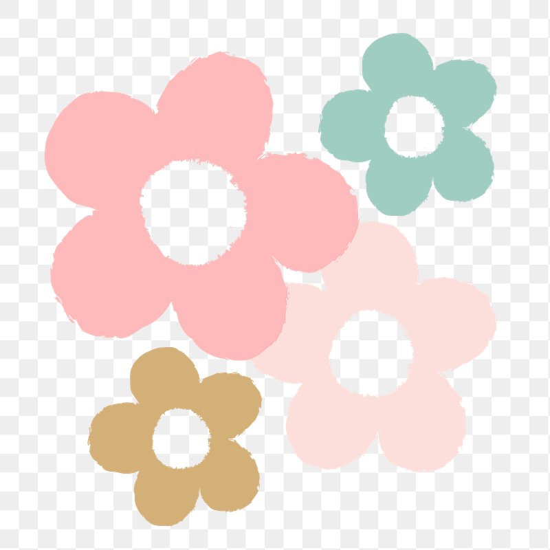 delightful transparent backgrounds with cute flowers