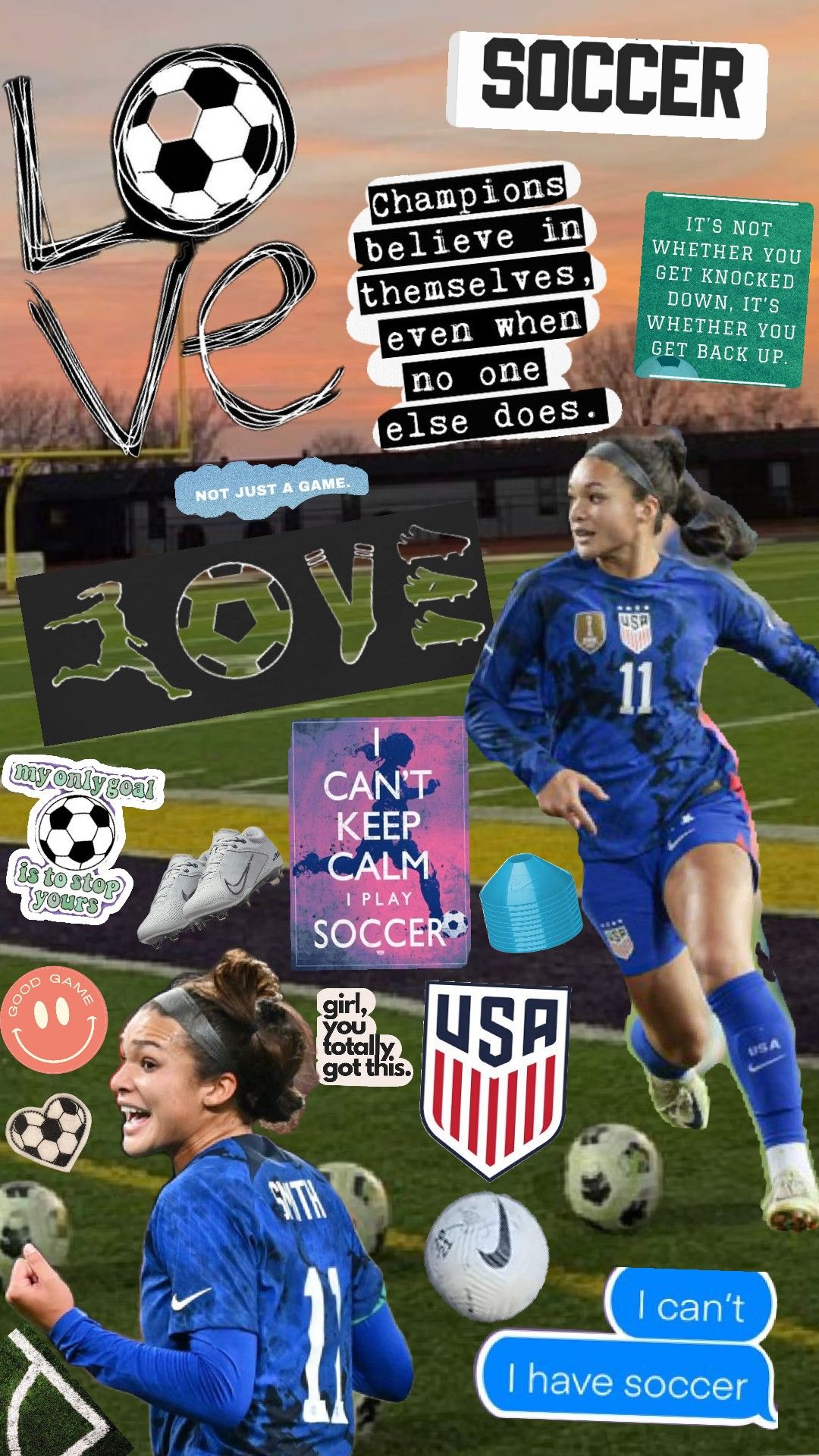 girls' cute soccer wallpapers