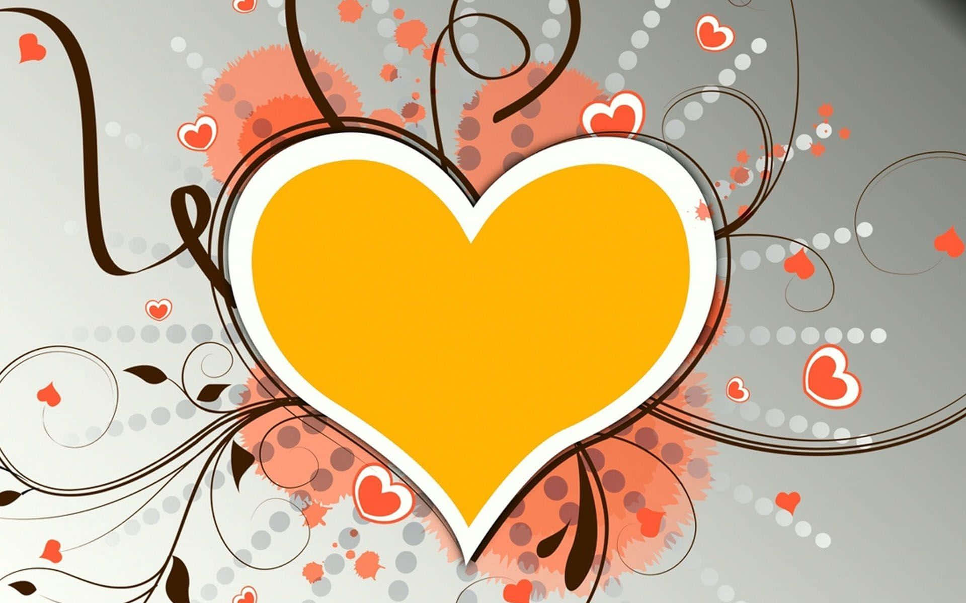 lovely cute yellow heart themed graphics