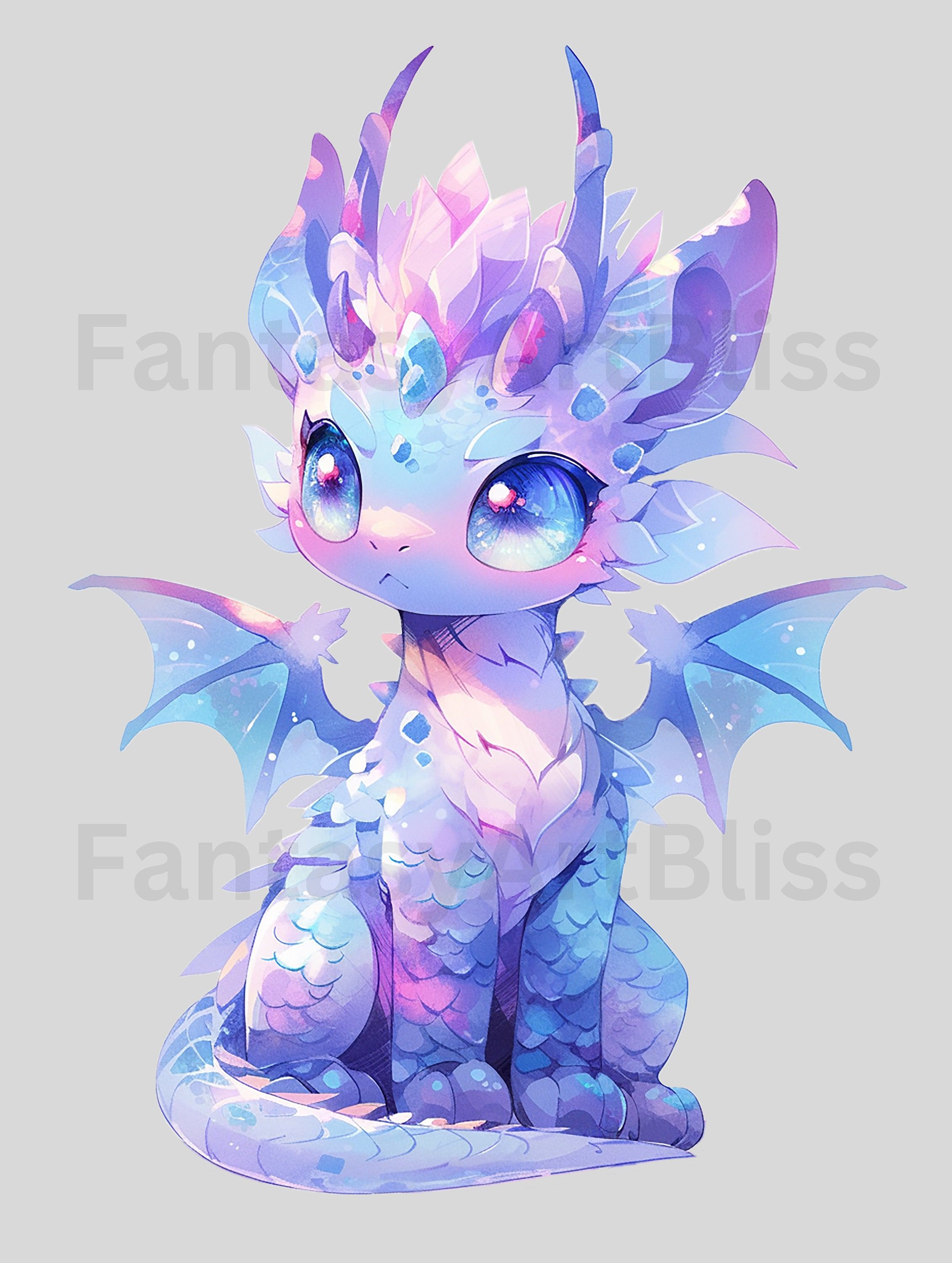 magical cute dragon art for backgrounds