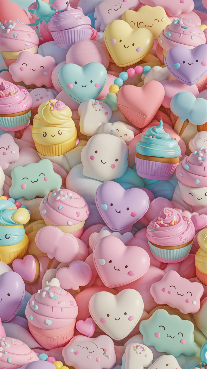 pastel cute cupcake background