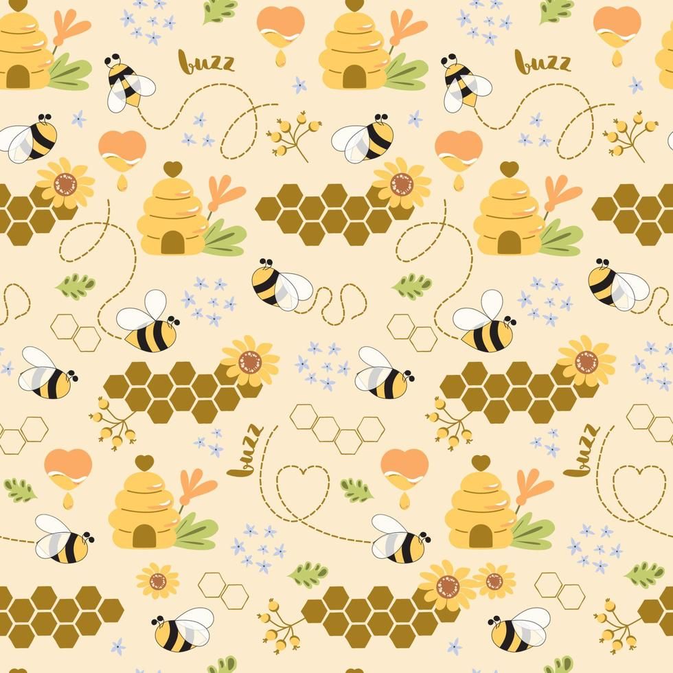 playful bee illustrations for backgrounds