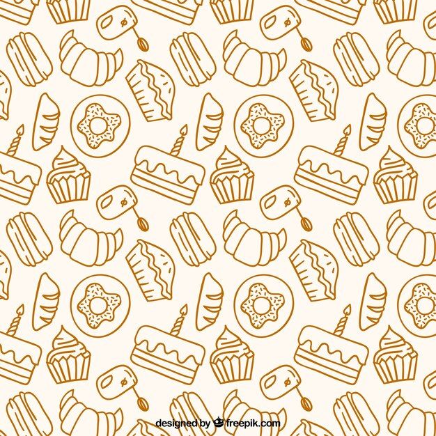 playful cute bakery background patterns