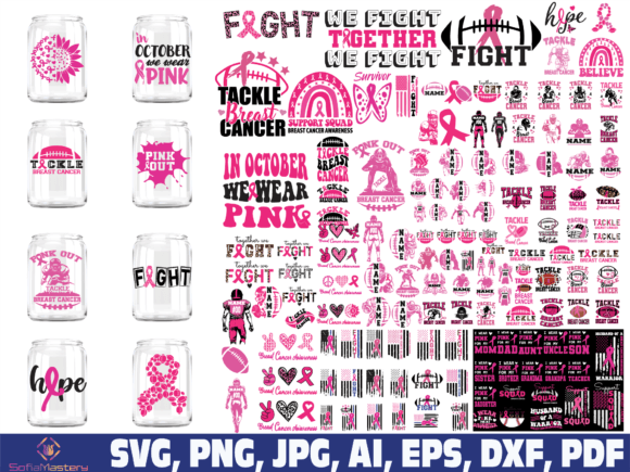 playful cute breast cancer background styles