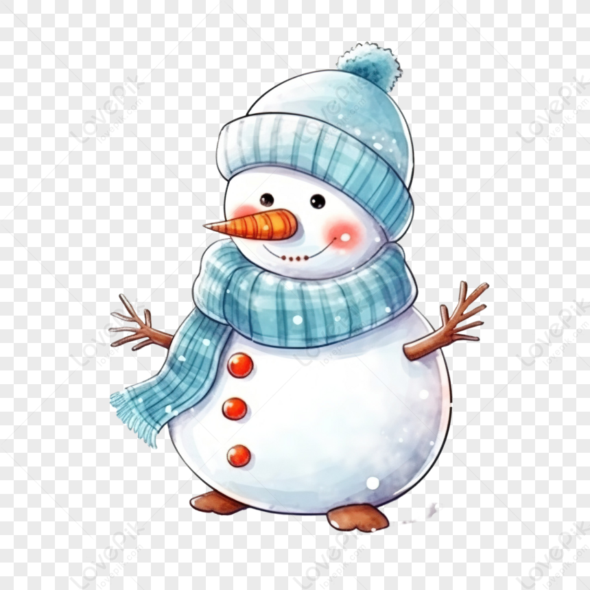 playful cute snowman transparent background illustrations