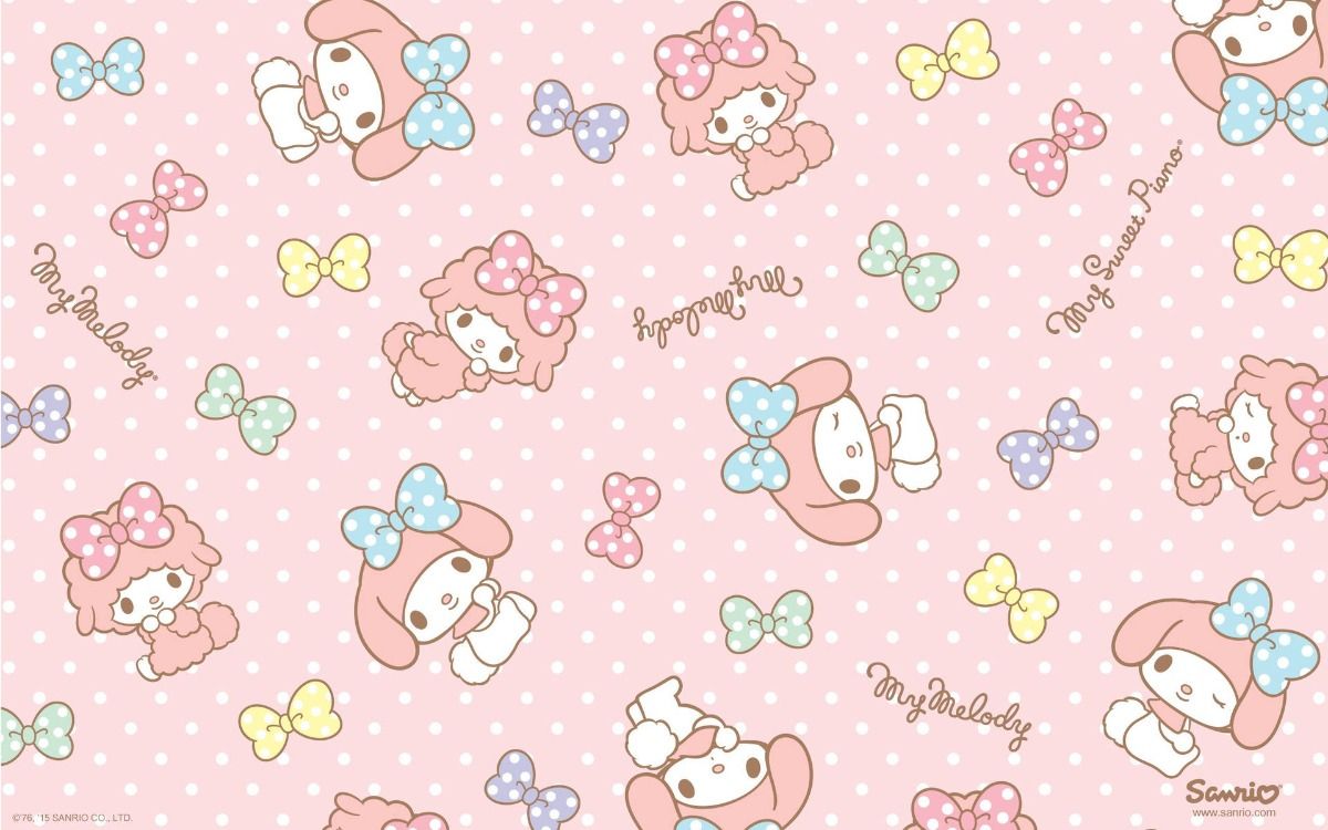 playful My Melody themed wallpapers