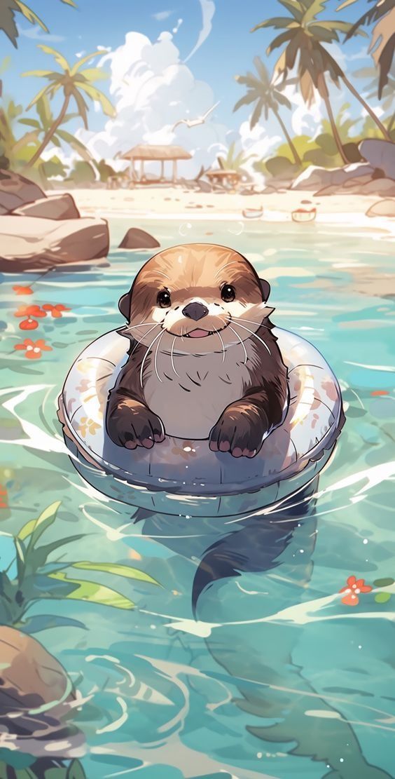 playful otter-themed backgrounds