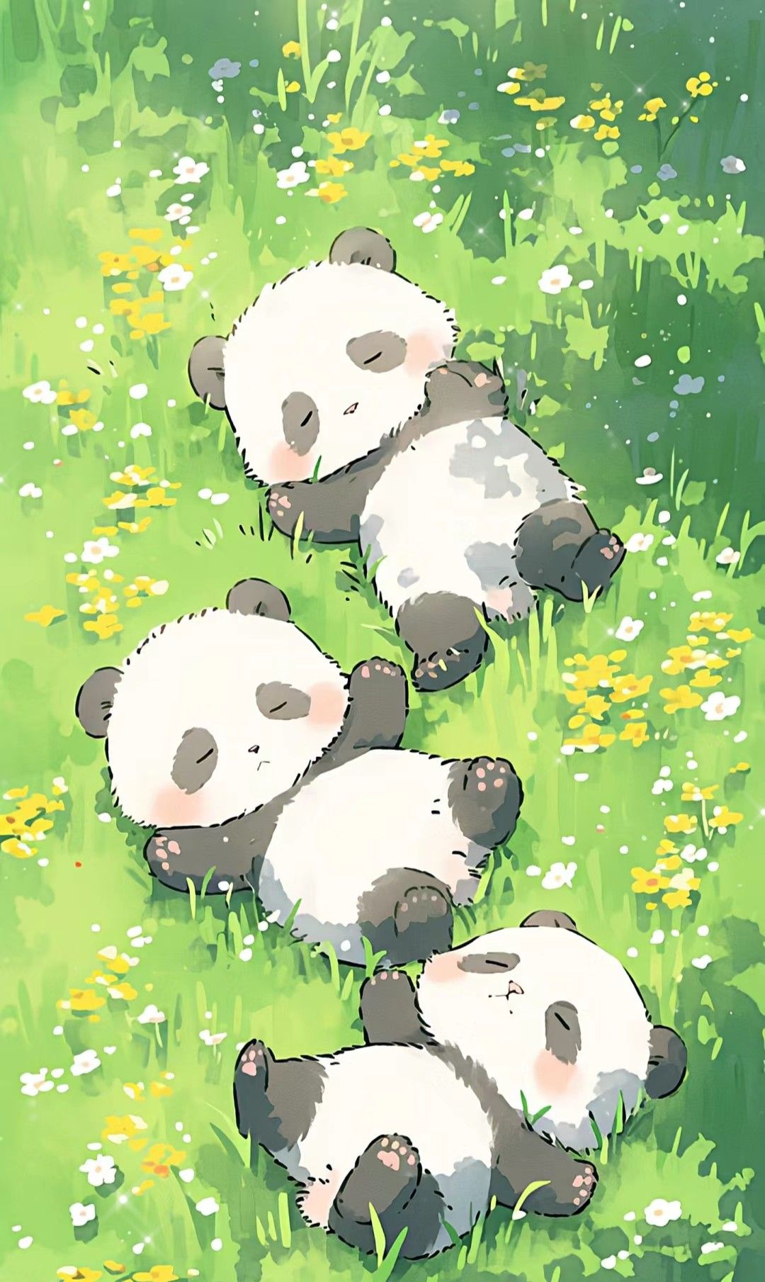 playful panda themed backgrounds