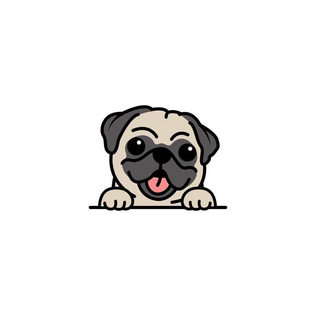 sweet pug illustrations for backgrounds