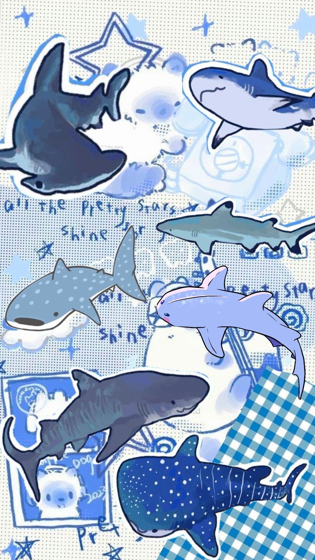 trendy aesthetic cute shark backgrounds for social media