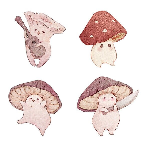 vibrant cute mushroom backgrounds for digital use