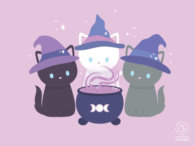 vibrant cute Witch background concepts