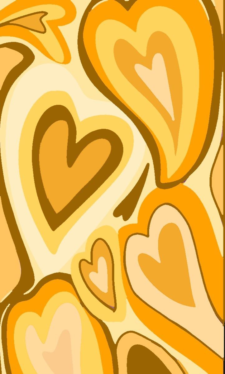 vibrant cute yellow heart backgrounds