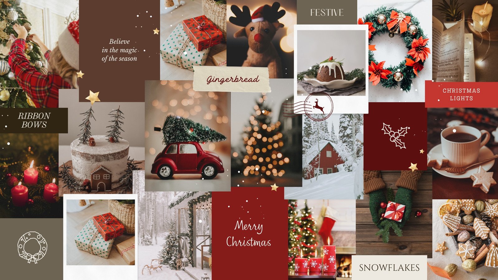 whimsical Christmas backgrounds collage ideas