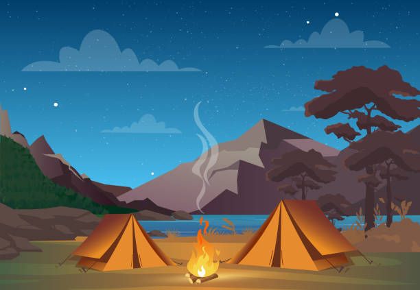 whimsical cute camping backgrounds