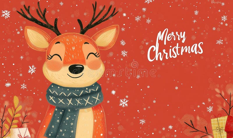 whimsical cute christmas card background