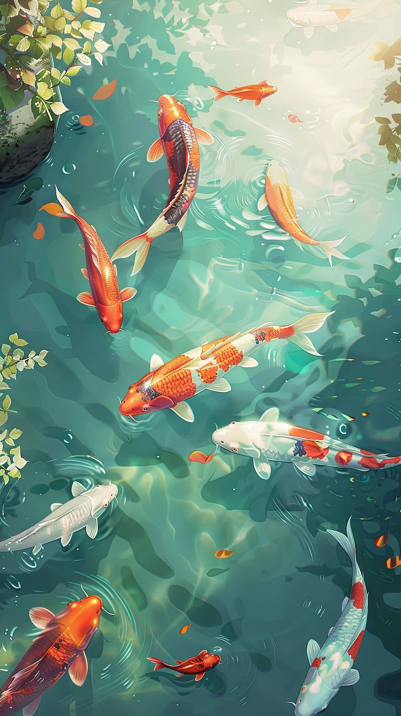 whimsical cute fish background themes