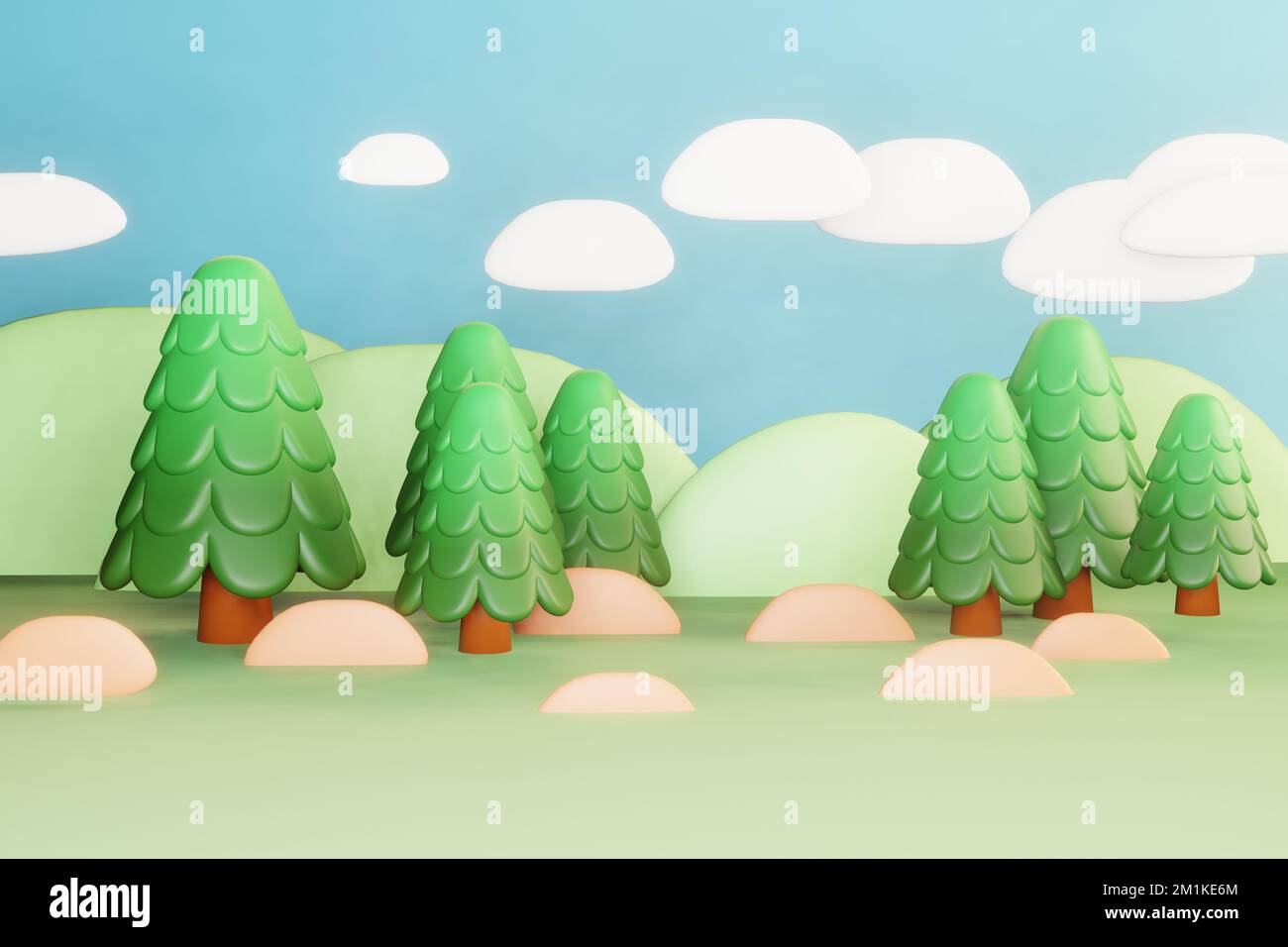 3D cute forest background creating blissful scenes for your dreams