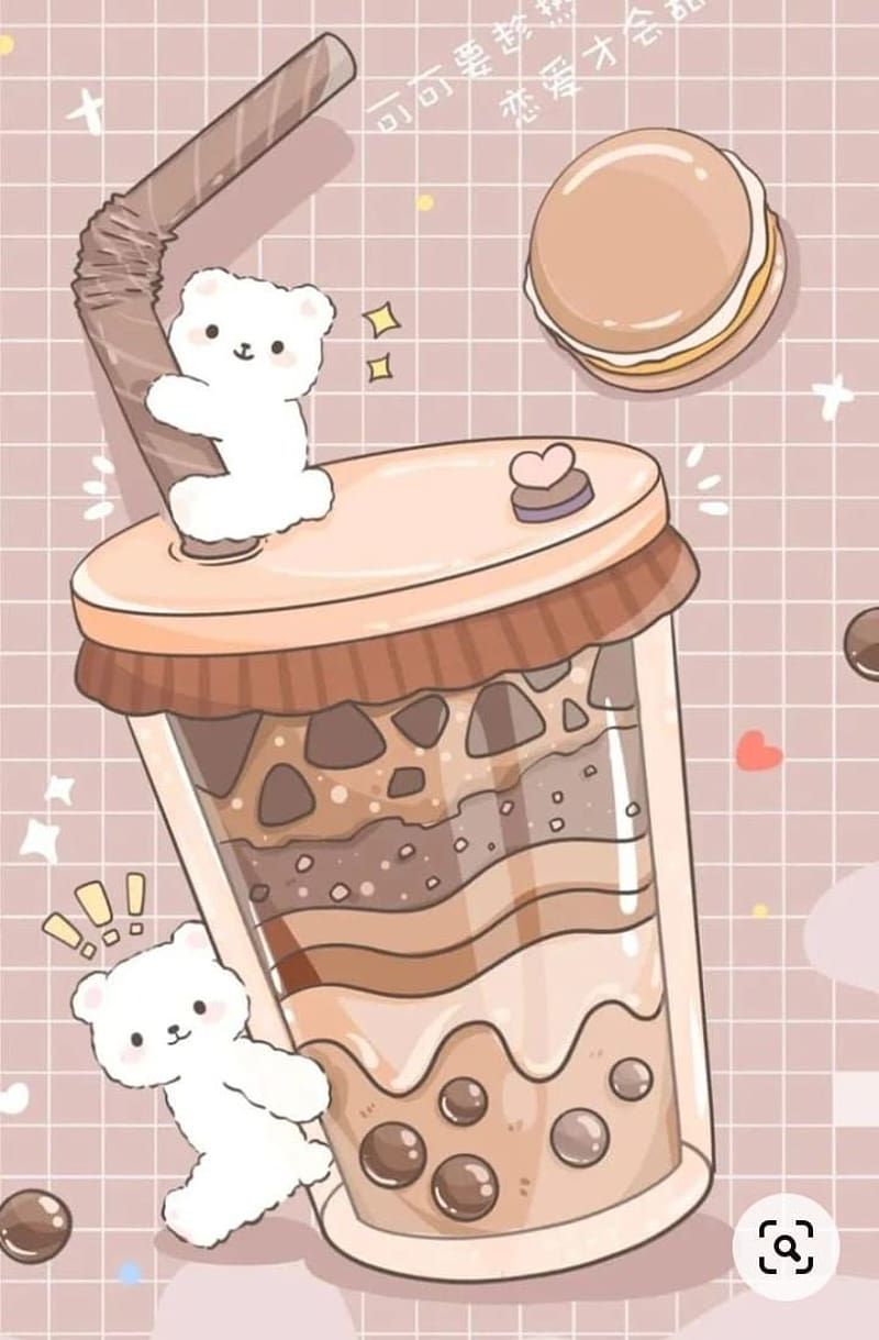 Magical cute boba backgrounds to brighten your digital space today