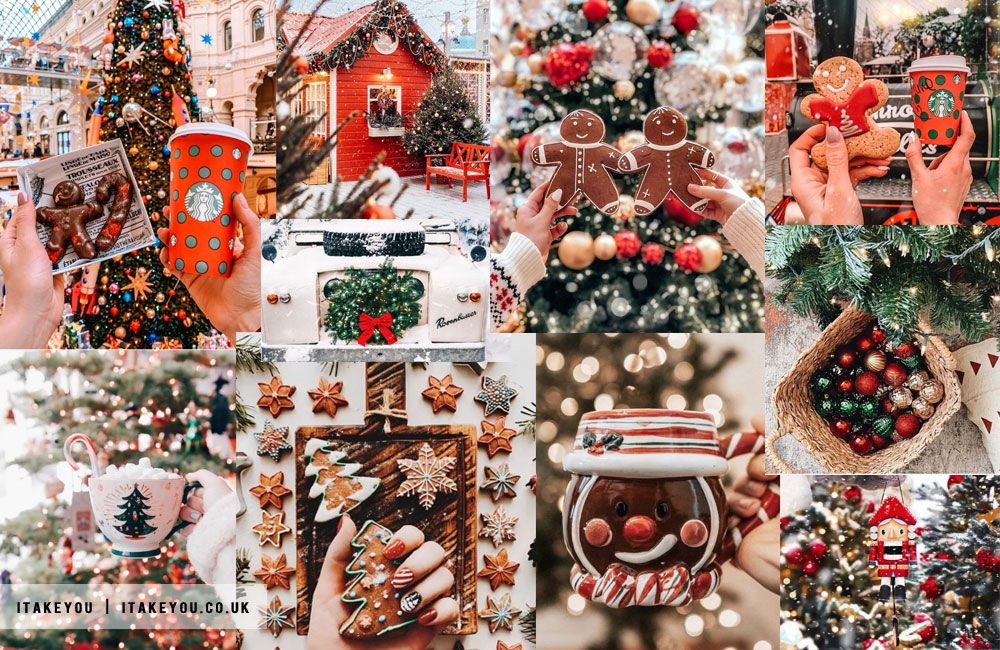 Cozy cute christmas backgrounds collage to brighten your holiday spirit