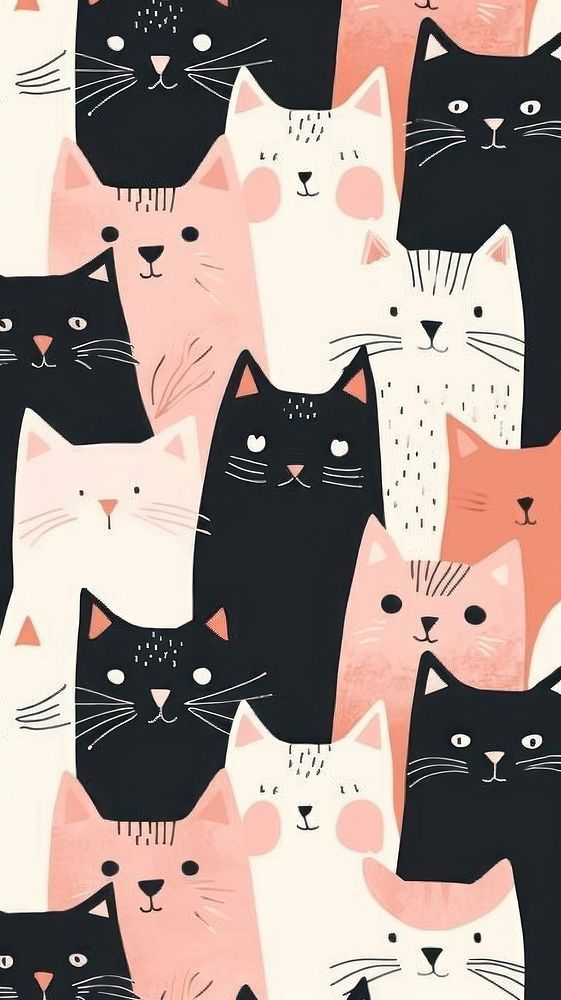 Cute kitten backgrounds with minimalistic style for your digital joy