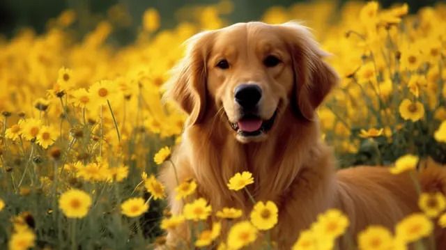 Lovely cute golden retriever backgrounds perfect for your devices