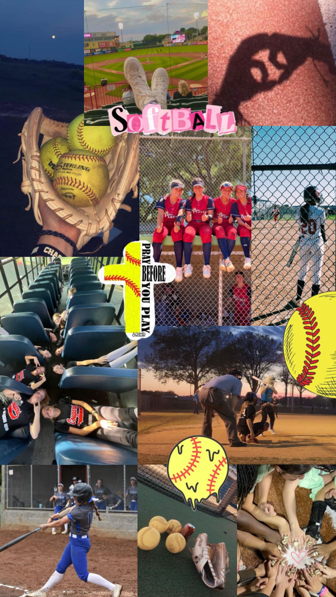 Playful cute softball backgrounds perfect for your creative projects