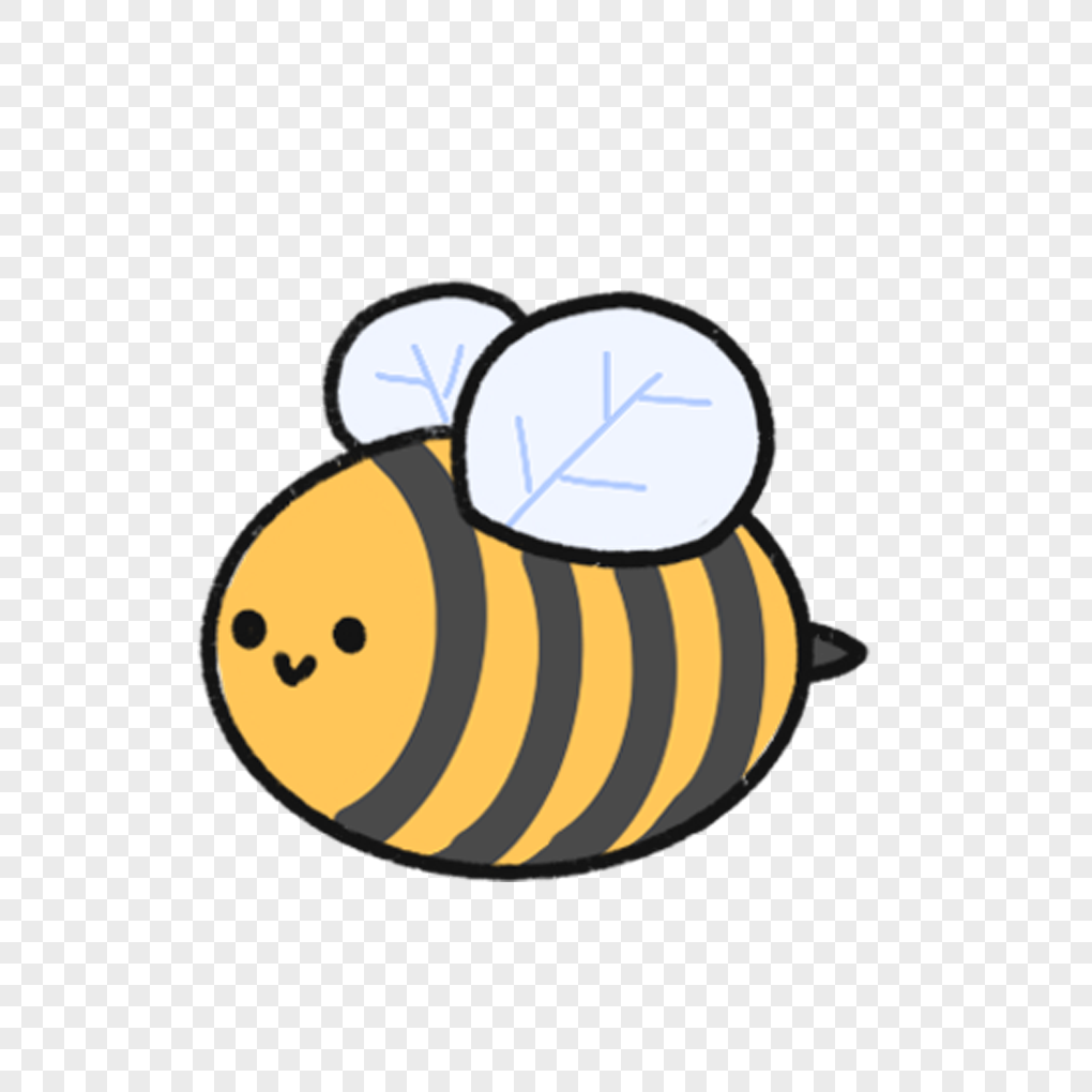 Beautiful cute bee transparent background that brightens up designs