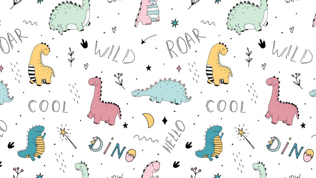 Cute dinosaur backgrounds bring modern charm to your digital space