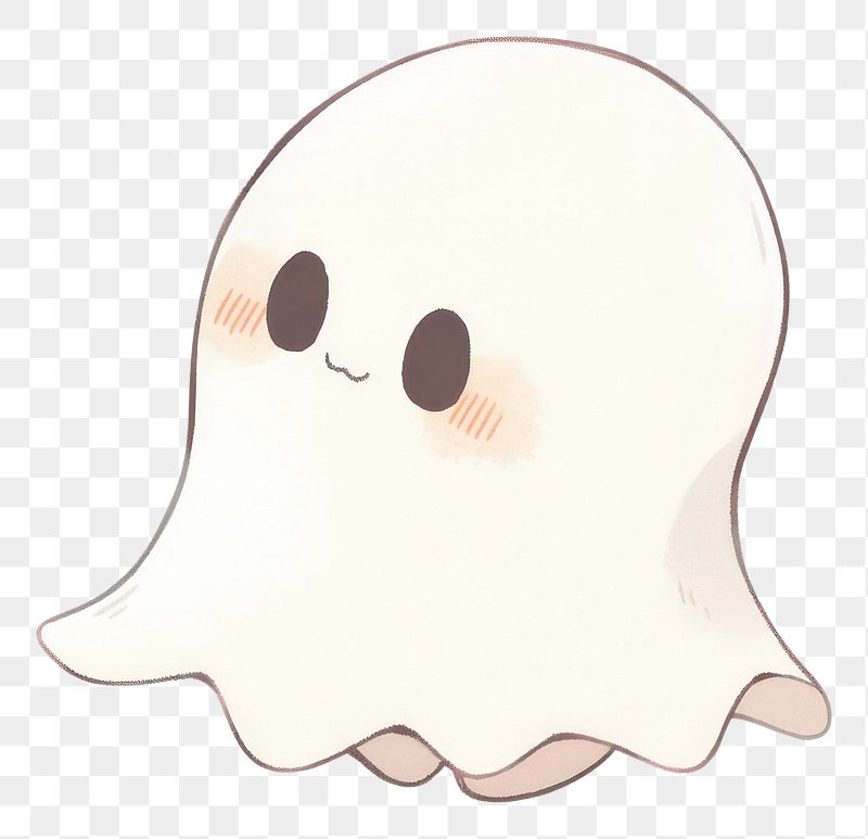 Cute ghost transparent background provides soft charm for your designs