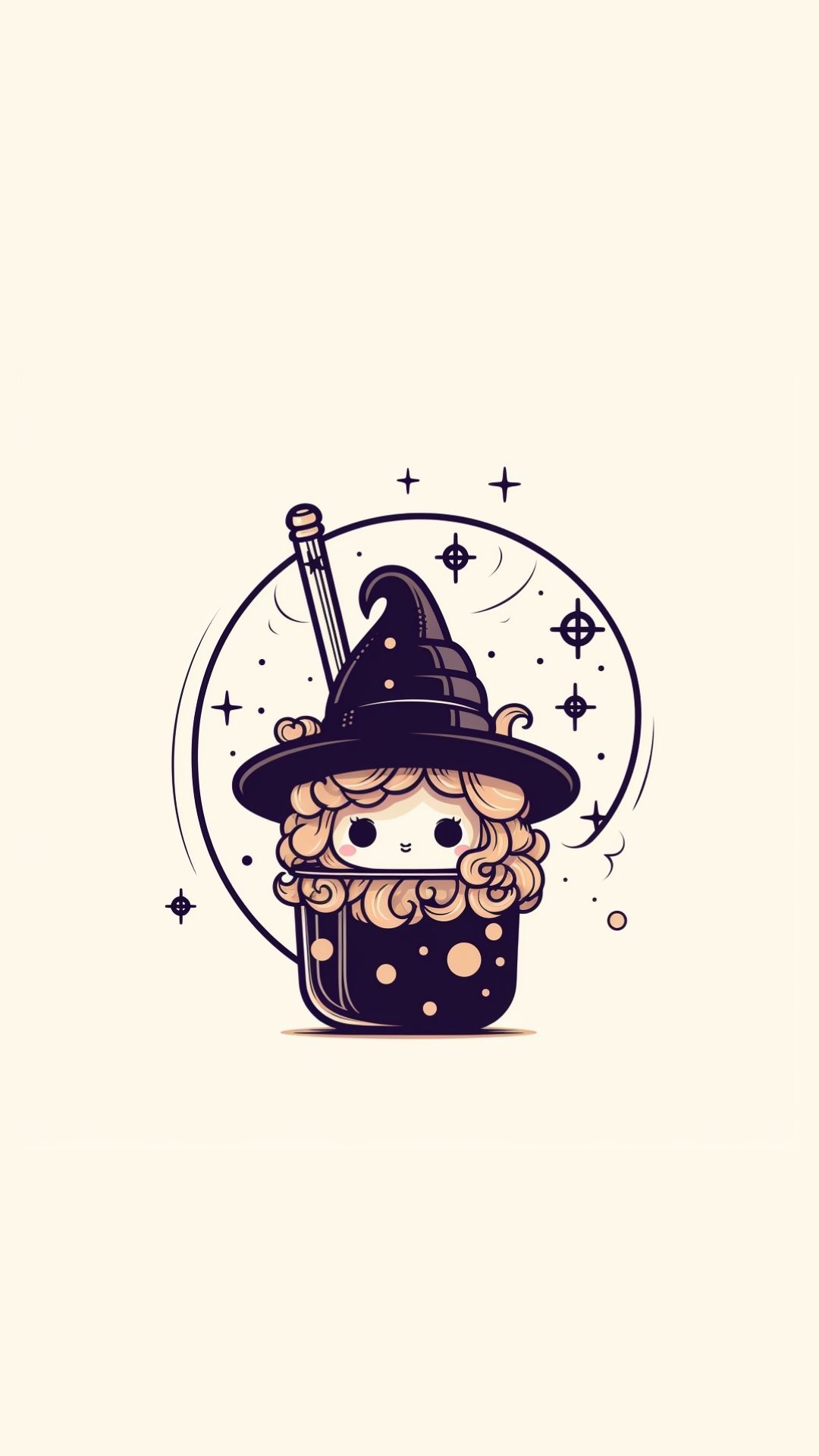 Cute Witch background creating a radiant vibe for your projects